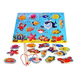 Bộ Đồ Chơi Câu Cá Gỗ 32 Con Cho Bé