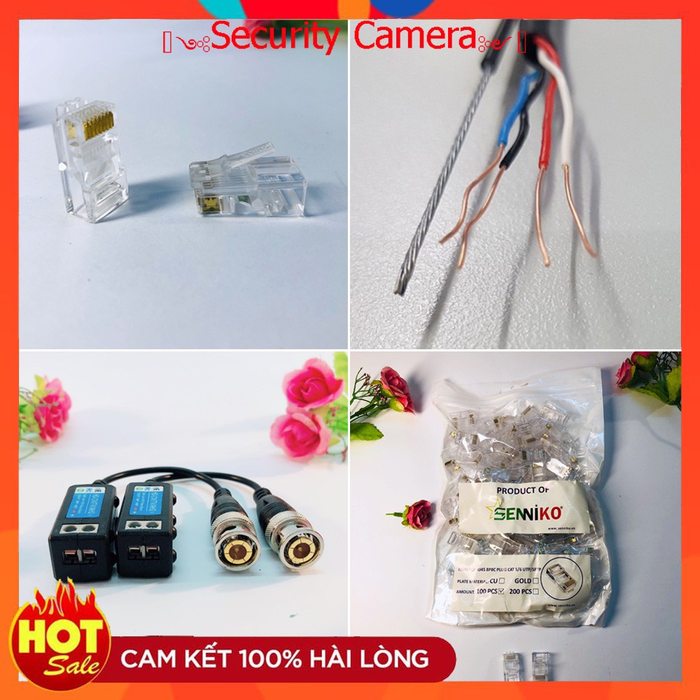 Dây cáp mạng, Hạt mạng, Video Balun 5MP hàng cao cấp chuyên dụng cho camera, mạng lan, mạng ngoài trời,....