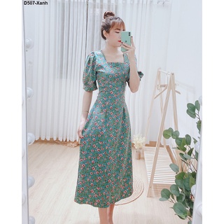 D505 ĐẦM LỤA HOA DÁNG DÀI