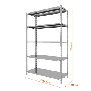 Kệ sắt v lỗ đa năng 5 tầng dài 1m, rộng 0,3m, cao 2m