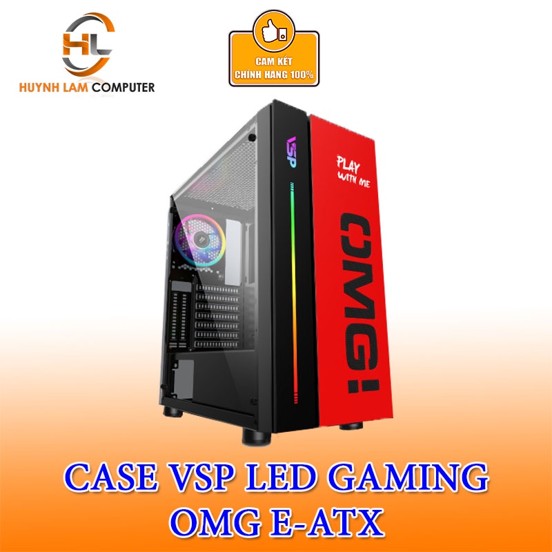 Vỏ Case máy tính VSP OMG E ATX LED Gaming (ĐỎ) - Hãng phân phối