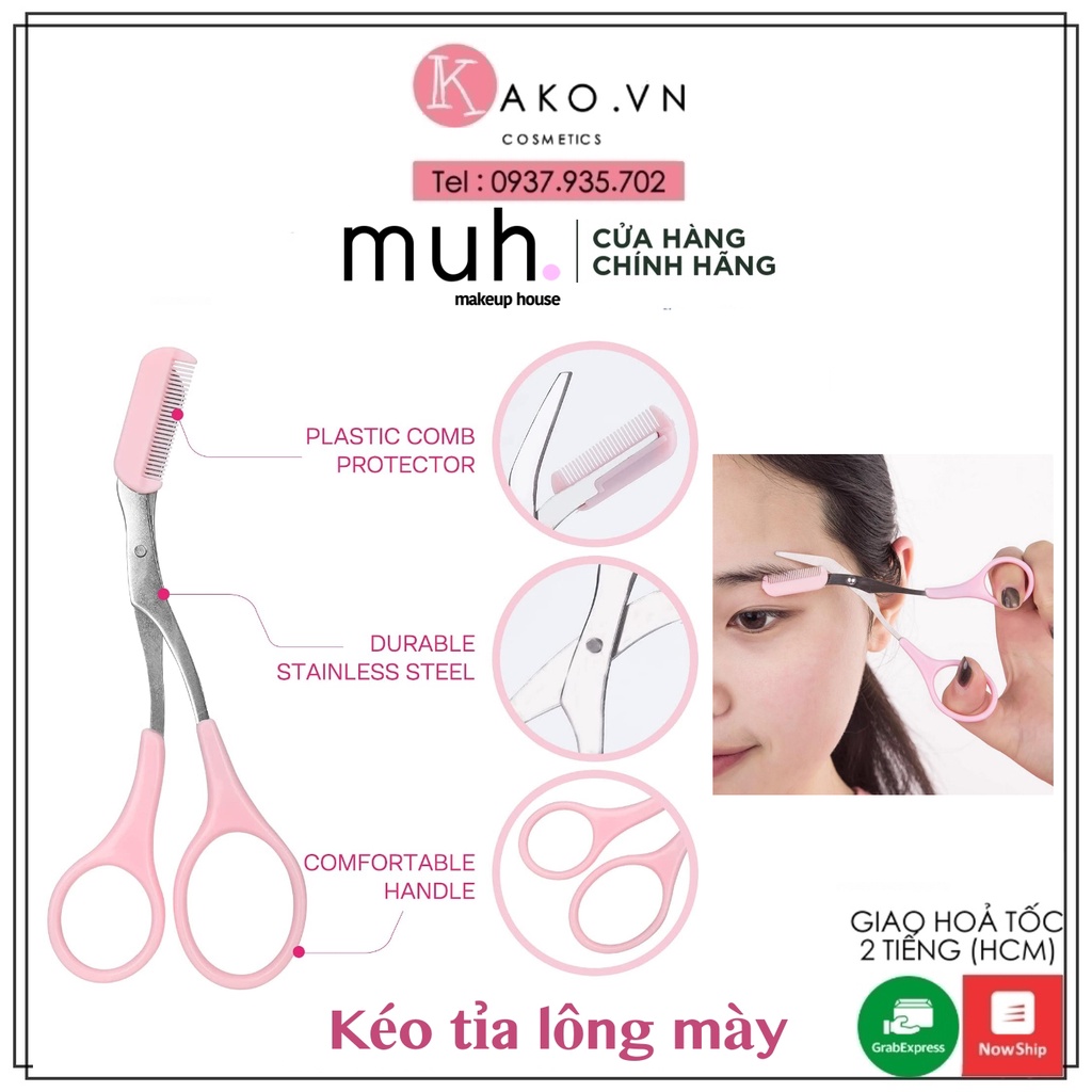 Kéo tỉa lông mày UHM, tiện lợi, chất lượng cao, được thiết kế với một chiếc lược nhỏ tiện lợi, nhỏ gọn