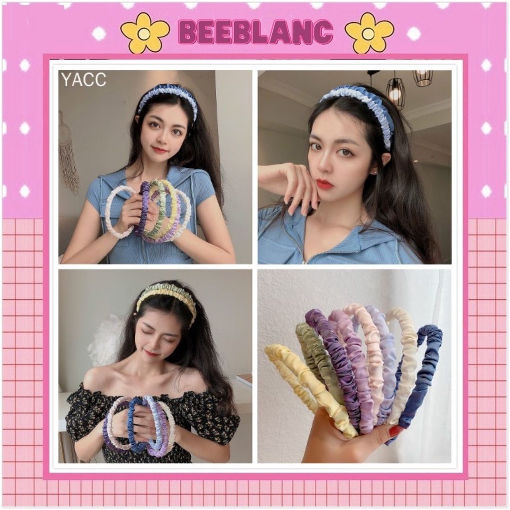 Cài tóc bằng vải voan nhún bèo Beeblanc bờm tóc cute dễ phối đồ phong cách Hàn Quốc xinh xắn cho nữ