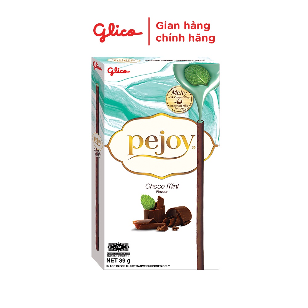 [Mới] Combo 4 hộp Bánh Que Pejoy Nhân Kem Choco Mint 39G