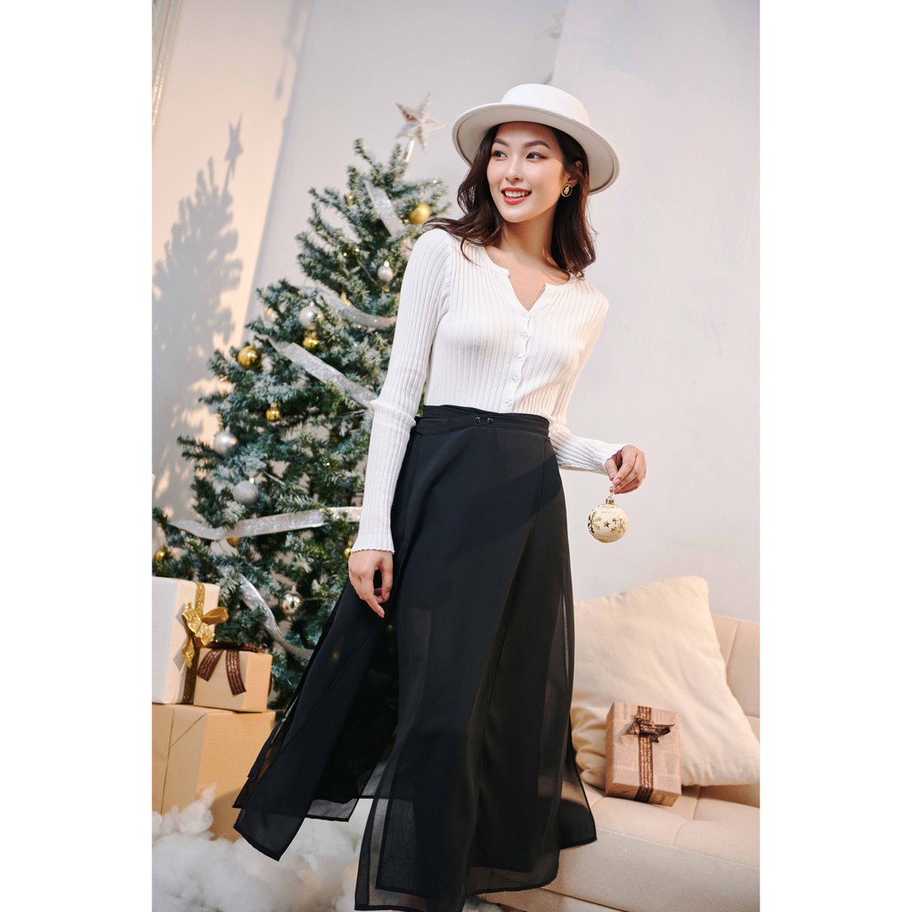 KOKA Áo len cổ xẻ khuy trong 57103