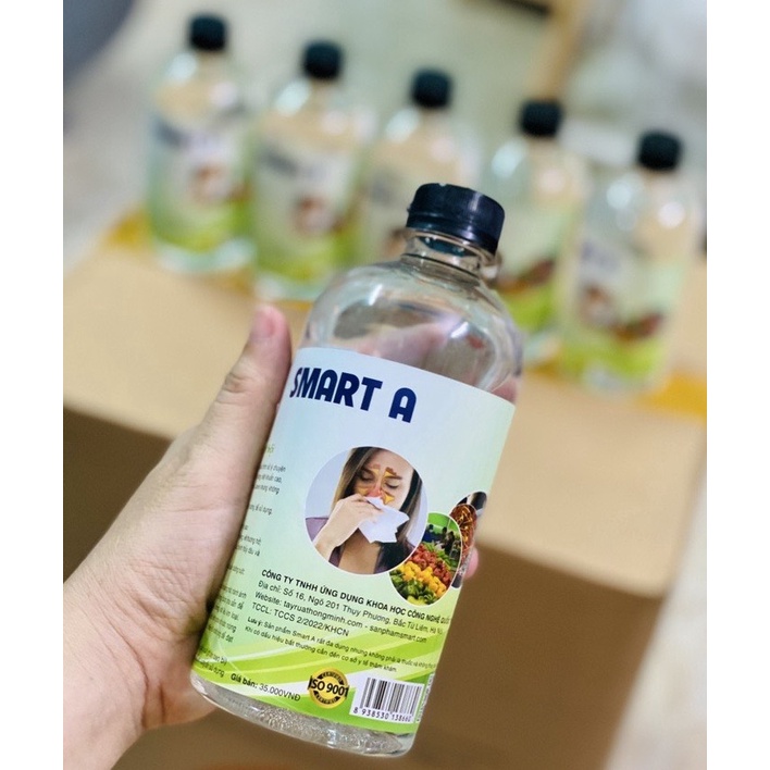 Dung dịch sát khuẩn Smart Anolyte ( Nước A ) chai 500ml khử khuẩn tay, vệ sinh mũi họng - Nước muối súc miệng Smart A