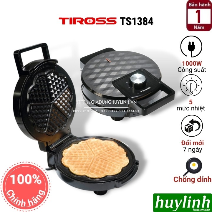 [Mã ELHAMS5 giảm 6% đơn 300K] Máy làm bánh Waffle Tiross TS1384