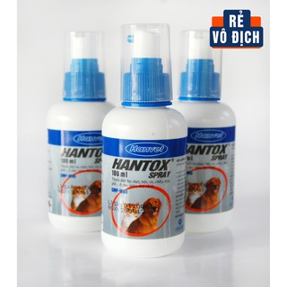 Thuốc thú y Xịt Hantox Spray 100ml diệt ve rận, kí sinh trùng, ghẻ ở chó mèo, thú cưng