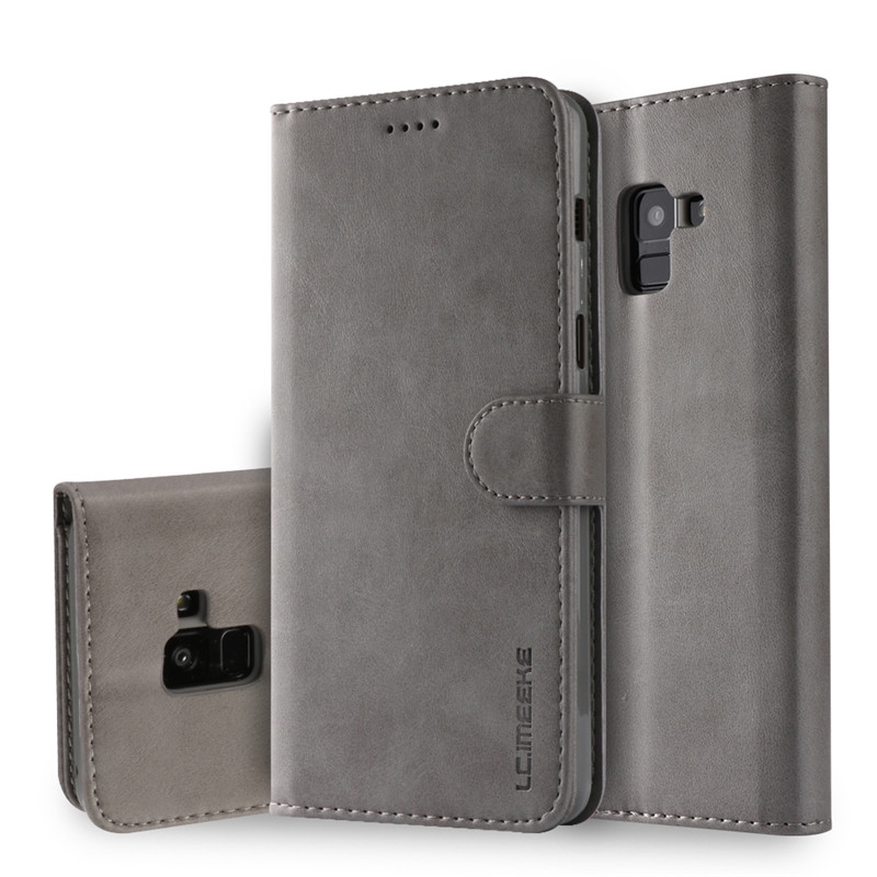 Bap da điện thoại dạng ví nắp lật cho Samsung A5 A6 A7 A9 A8 Plus 2018 J4 J6 Plus 2018 A8+ | BigBuy360 - bigbuy360.vn