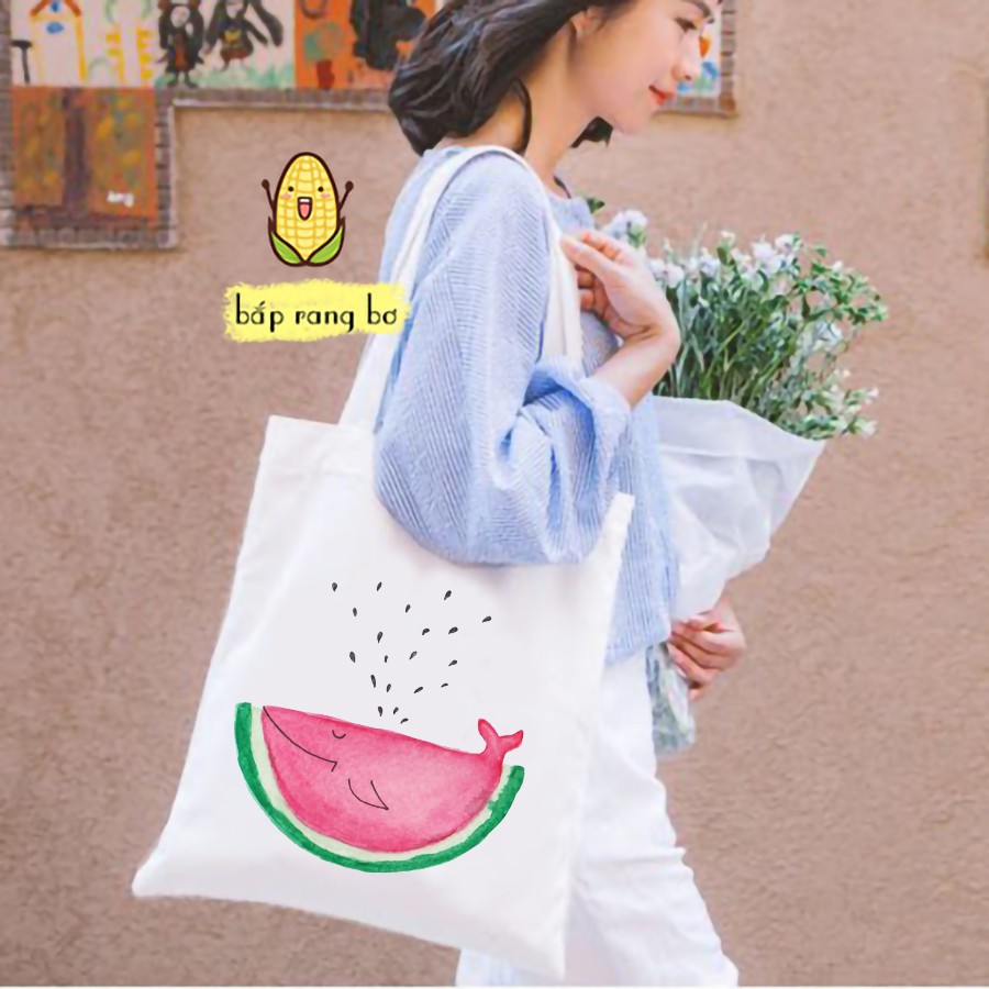 TÚI TOTE CANVAS BÉ CHUỐI KHÓA ZIP - TÚI VẢI SIÊU TO CỰC BỀN