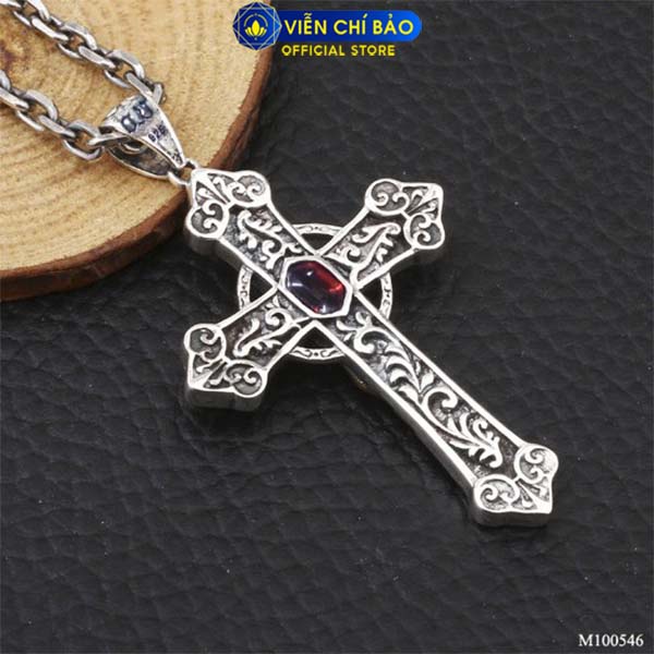 Mặt dây chuyền bạc nam Thánh giá Đức Mẹ Maria chất liệu bạc Thái S925 thương hiệu Viễn Chí Bảo M100546