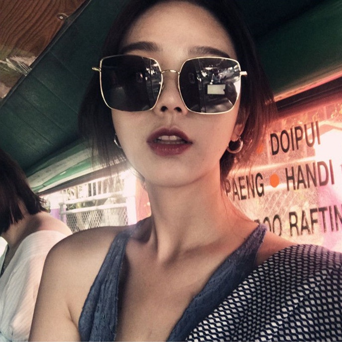 Kính Mát Vuông Chống Tia UV400 Thời Trang Cổ Điển Cho Nữ