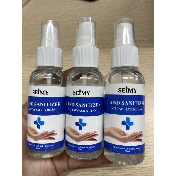 Nước rửa tay xịt khuẩn Seimy - Hand Sanitizer hiệu quả ngay sau 60 giây sử dụng