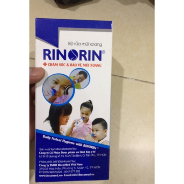Bộ bình rửa mũi Rinorin kèm 10 gói muối