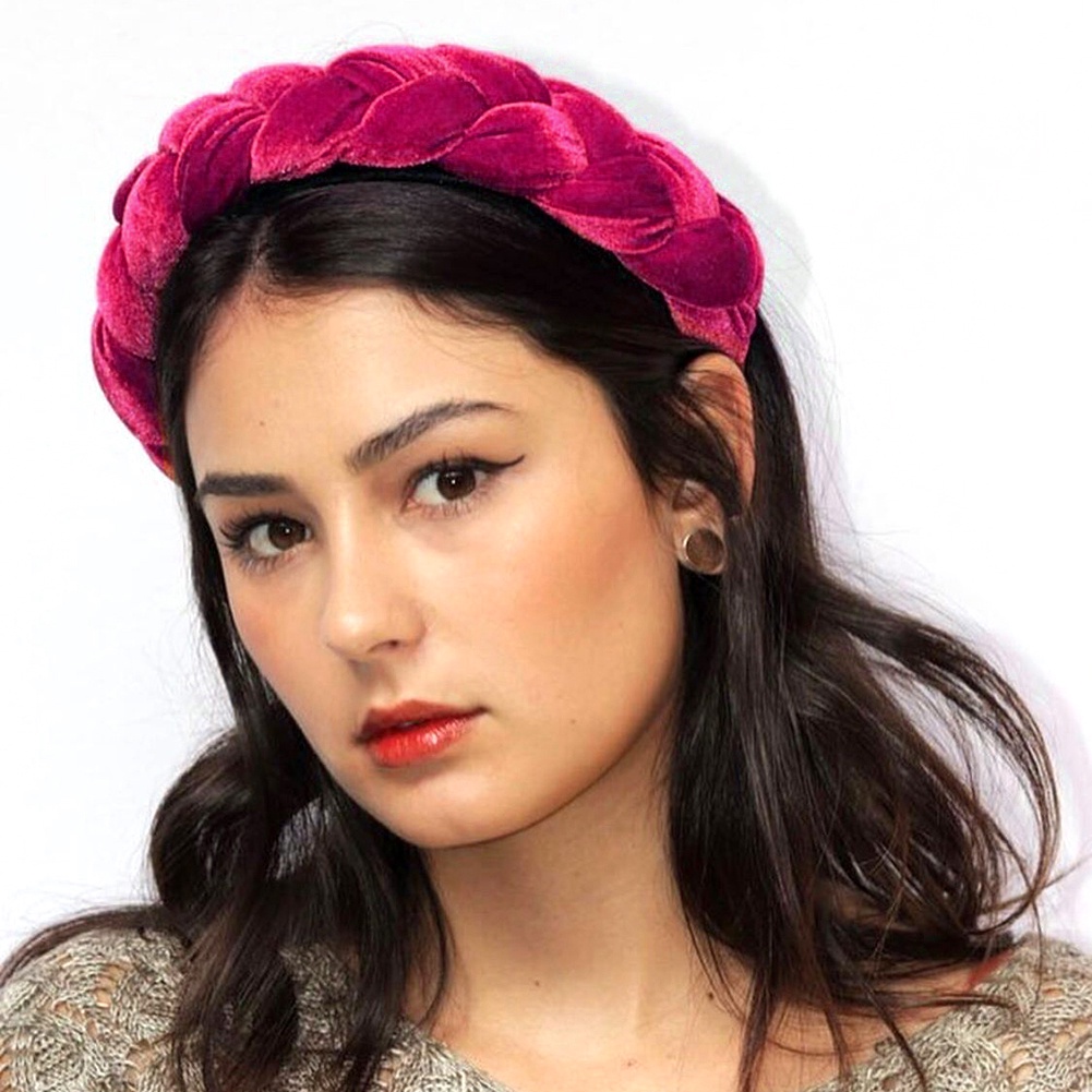 Băng Đô Cài Tóc Nữ Dạng Tết Bím Màu Trơn Thời Trang