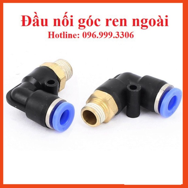 |HÀNG XỊN| ĐẦU NỐI GÓC VUÔNG PL REN NGOÀI KHÍ NÉN, PHUN SƯƠNG ĐẦY ĐỦ KÍCH CỠ ỐNG VÀ REN, , Nối ren nhựa