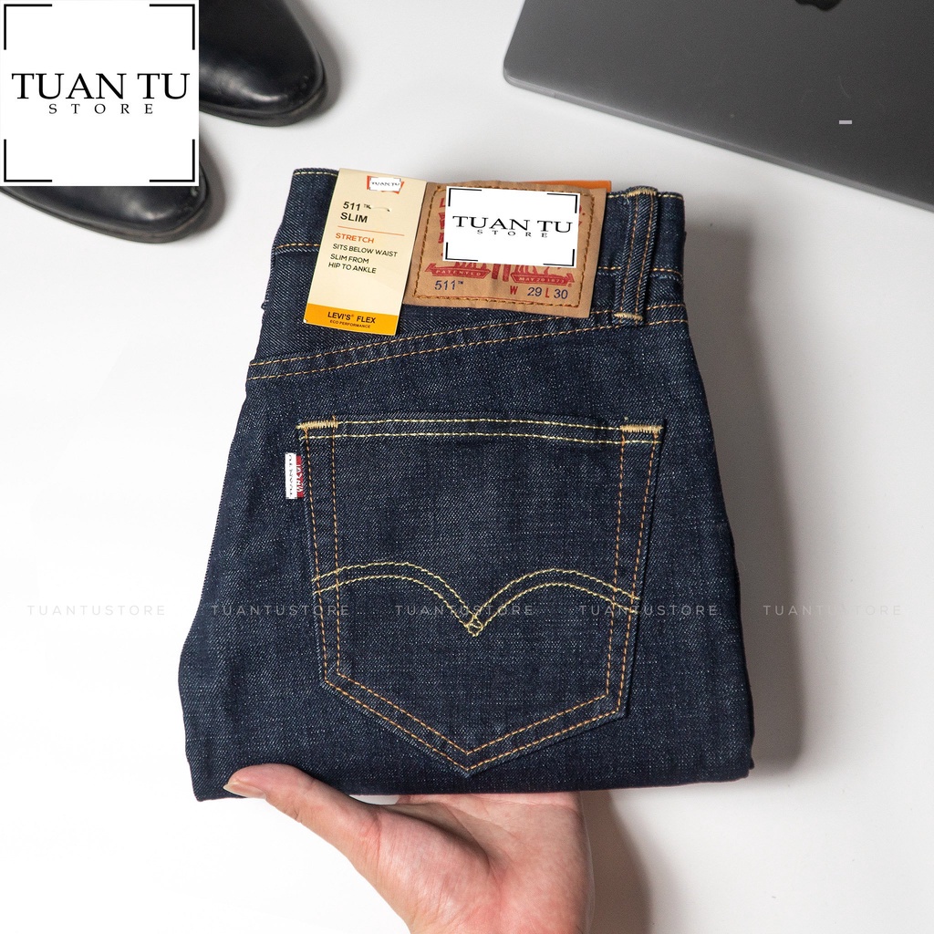 ✼﹍☸Quần Jean nam LV 511 cambodia (Form ống đứng Slimstrecth ,ống 17cm đến 19m,chất vải co dãn) t24