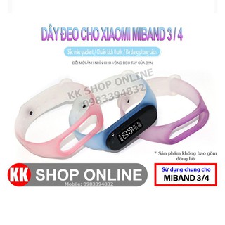 Dây đeo miband thay thế cho Xiaomi Miband 3 và Xiaomi Miband 4 gradient colors trong suốt