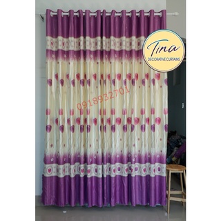 Rèm cửa đi, rèm cửa chính, rèm cửa sổ chống nắng 2 MẶT vải cao cấp loại I giá rẻ TNL-005 hoa tulip