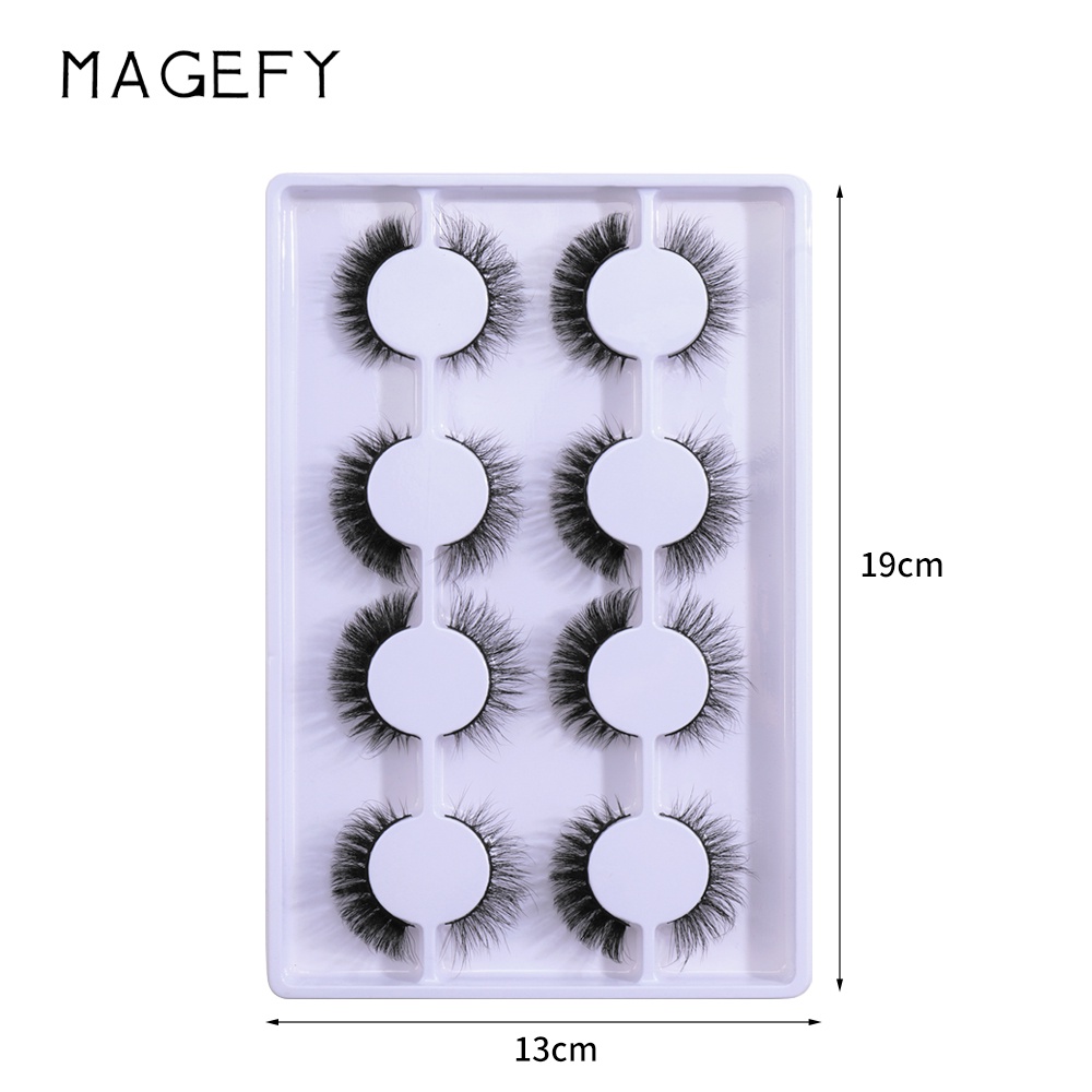 Hộp 8 cặp lông mi giả MAGEFY dày và cong tự nhiên dành cho làm đẹp