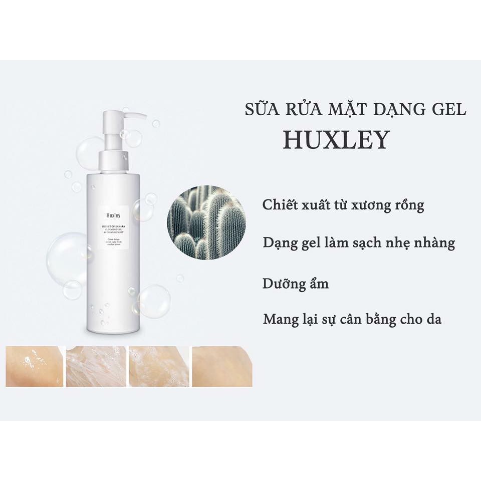 Sữa rửa mặt sáng da HUXLEY Cleansing Gel 200ml MẪU MỚI