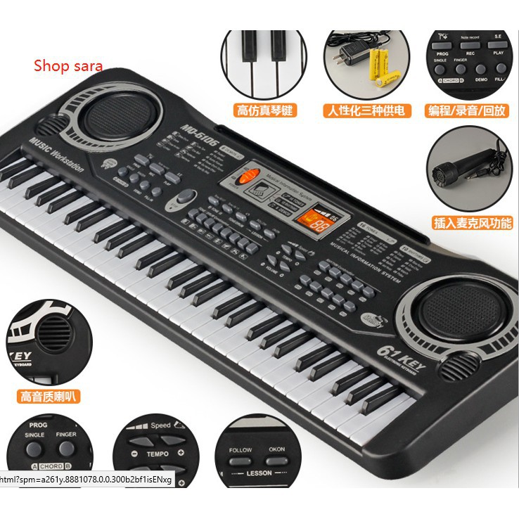 Đàn điện tử cho bé đàn piano 61 phím size vừa 00036