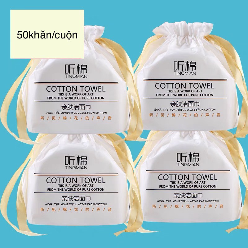 COMBO 3 cuộn khăn lau mặt khô siêu mềm & ẩm dùng 1 lần chăm sóc da COTTON TOWEL ( 80 khăn/cuộn )