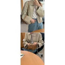 Áo khoác da Cholly croptop có cổ dây kéo style Hàn Quốc màu basic