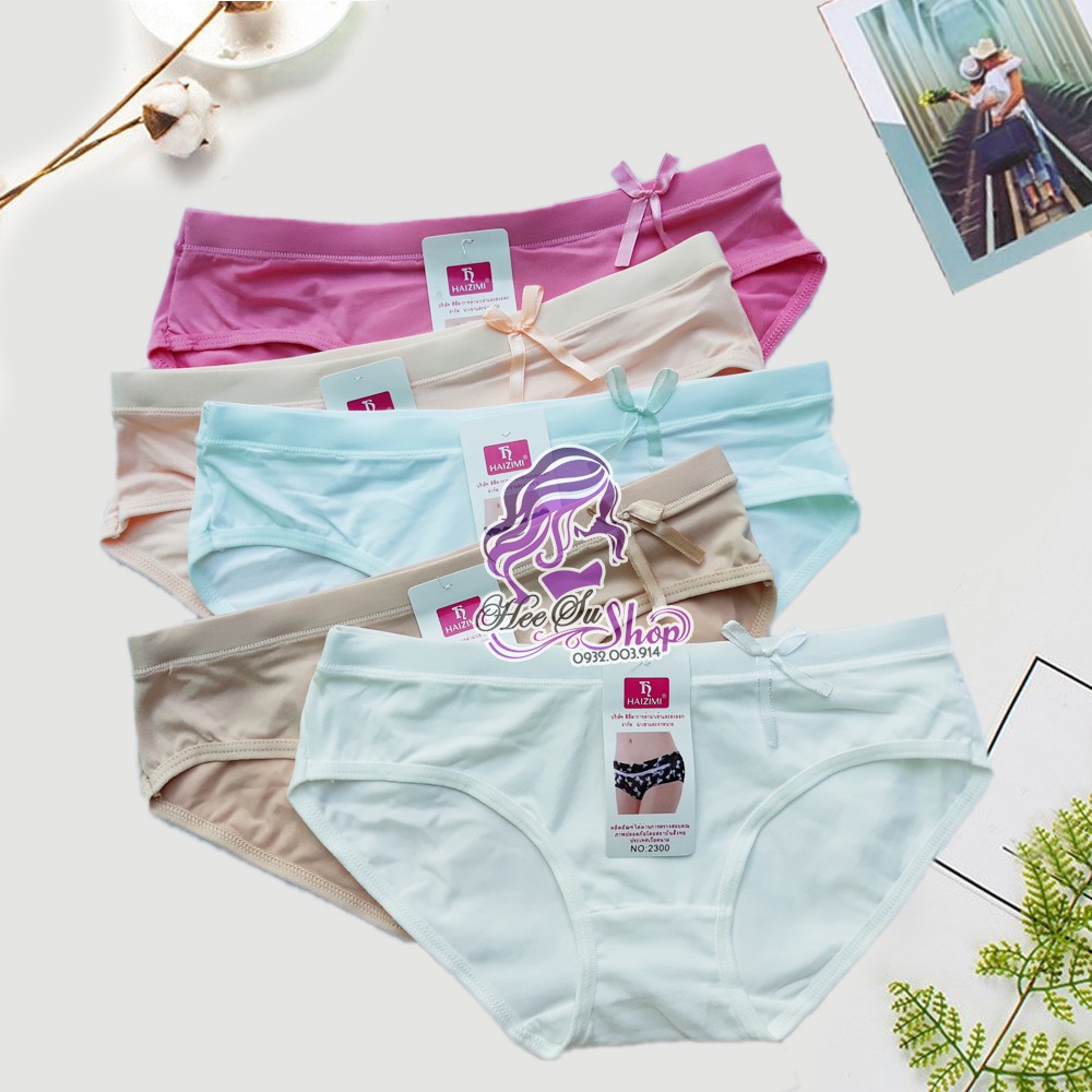 Set 5 Quần lót nữ lưng thấp, quần lót cotton kháng khuẩn đẹp sexy co dãn 4 chiều mặc thoải mái mã 2300, size 30-40kg