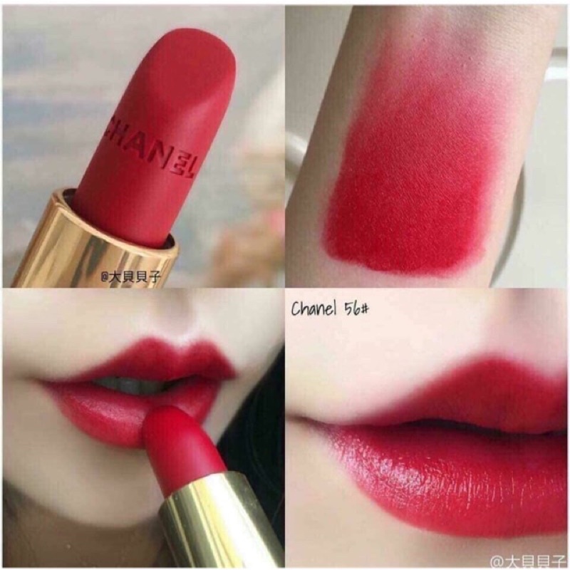 Son Chanel Rouge Allure Velvet màu 56 Đỏ Tươi [chuẩn auth]