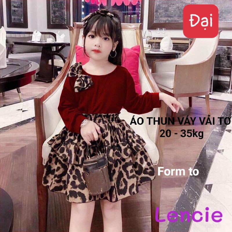 ĐẦM VÁY BÉ GÁI ÁO THUN DÀI TAY VÁY TƠ LỤA NHẬP HAIVANCO cho bé từ 20 đến 35 kg MỀM MẠI VÀ THOÁNG MÁT ĐI HỌC ĐI CHƠI ĐẸP