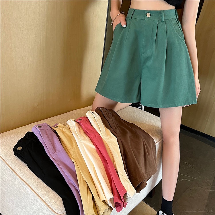 Quần Short Chữ a Lưng Cao Ống Rộng Thời Trang Cho Nữ