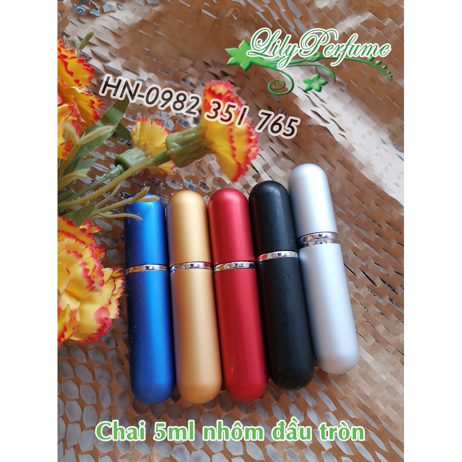 Lọ chiết nước hoa 5ml nhôm đầu tròn