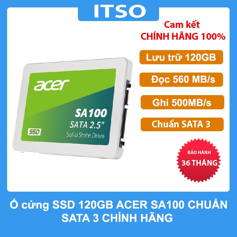 Ổ cứng SSD Acer SA100 120GB 240GB 480GB SATA 3 chính hãng