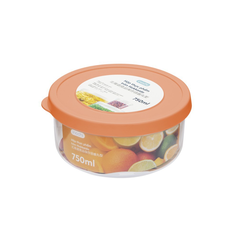 Bộ 3 hộp thực phẩm tròn Hokkaido 500-1000-2000ml Hộp đựng đồ tươi đồ khô thực phẩm rau củ tủ lạnh tươi ngon sạch