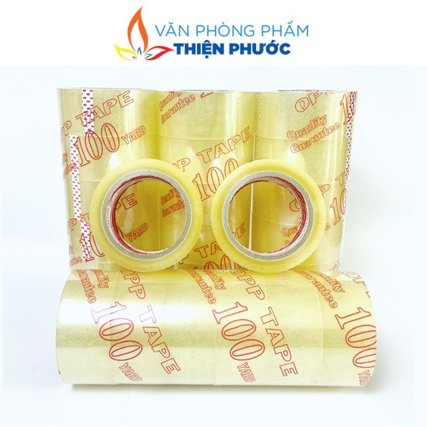 Băng keo trong 4.8cm 100yard dán thùng siêu dính  THIỆN PHƯỚC