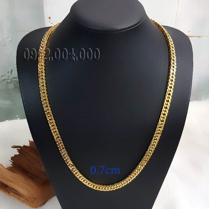 Dây chuyền nam, dây chuyền xích bảng cạnh vuông màu vàng DZ1522.