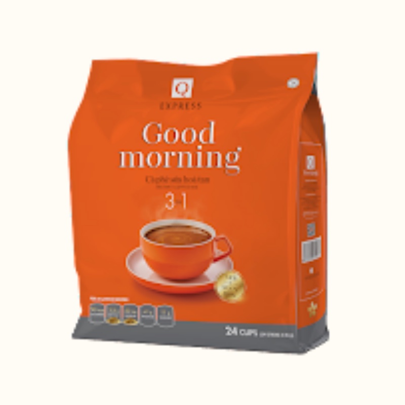 Cà phê hòa tan Trần Quang Good Morning 3in1 bịch 24 gói