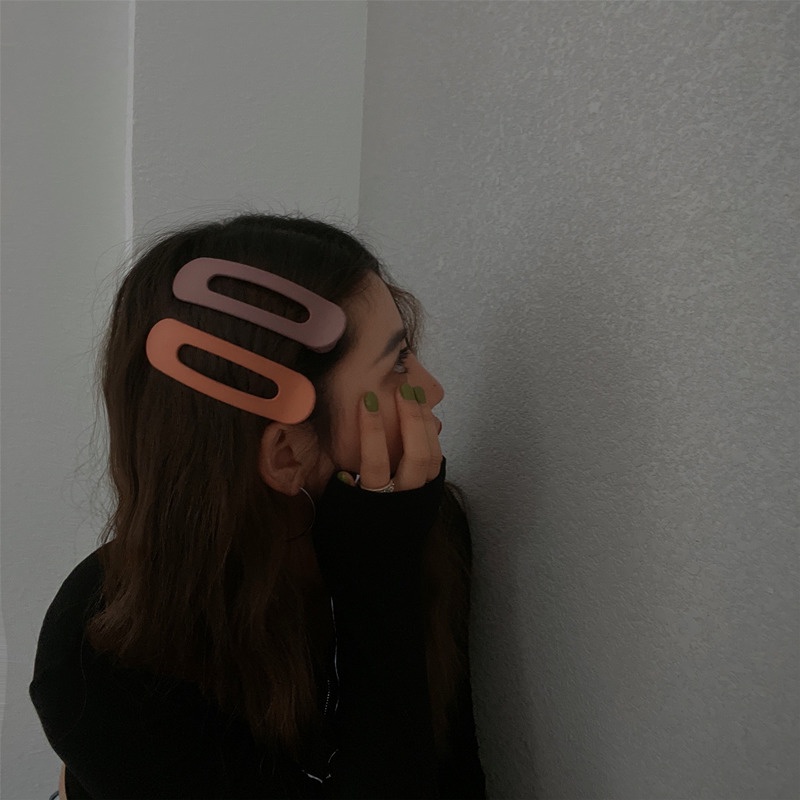 Kẹp Tóc Mái Màu Nhám Cỡ Lớn Xinh Xắn Cho Nữ