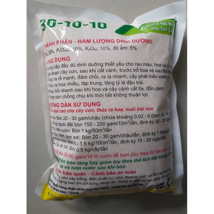 Phân bón Đầu Trâu BĐ-MK 30-10-10  tăng trưởng mạnh, tan nhanh