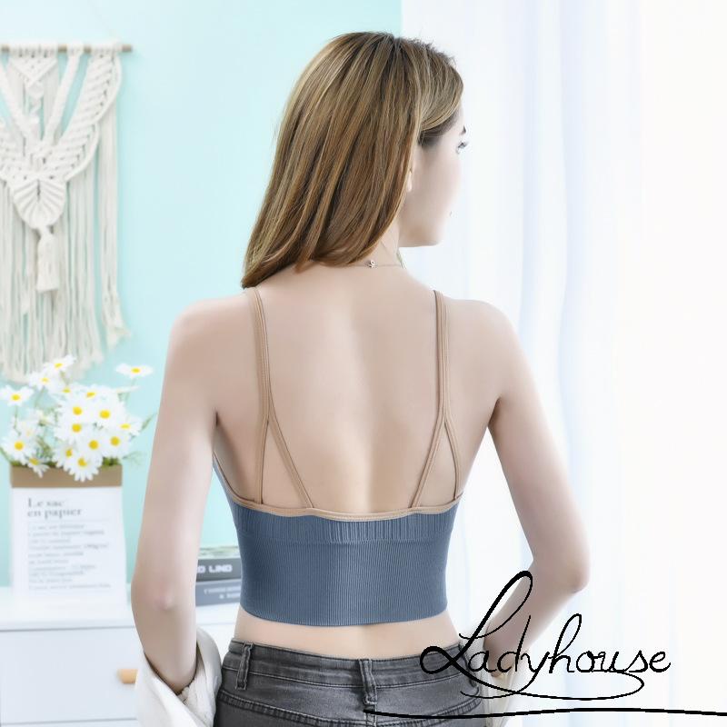 Áo Bra Croptop Không Tay Màu Sắc Trơn Thiết Kế Hở Lưng Có Khóa Kéo Thời Trang Quyến Rũ Cho Nữ