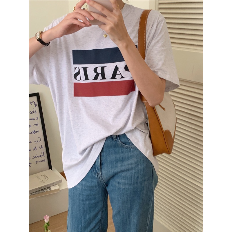 Áo Thun Tay Ngắn Dáng Rộng In Chữ Thời Trang Mùa Hè 50487