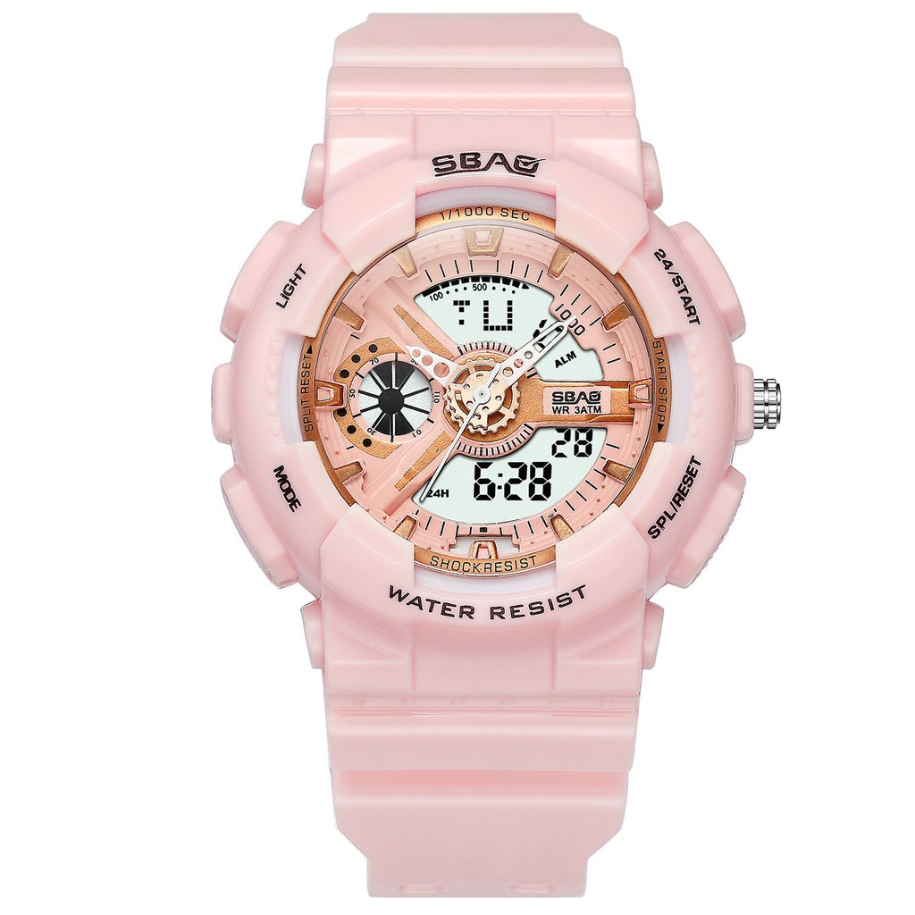 Đồng Hồ Nữ SBAO S8022 USA Sports - 2 Máy Kim và Điện Tử Mạnh Mẽ Dây Silicone Bền Chắ | BigBuy360 - bigbuy360.vn