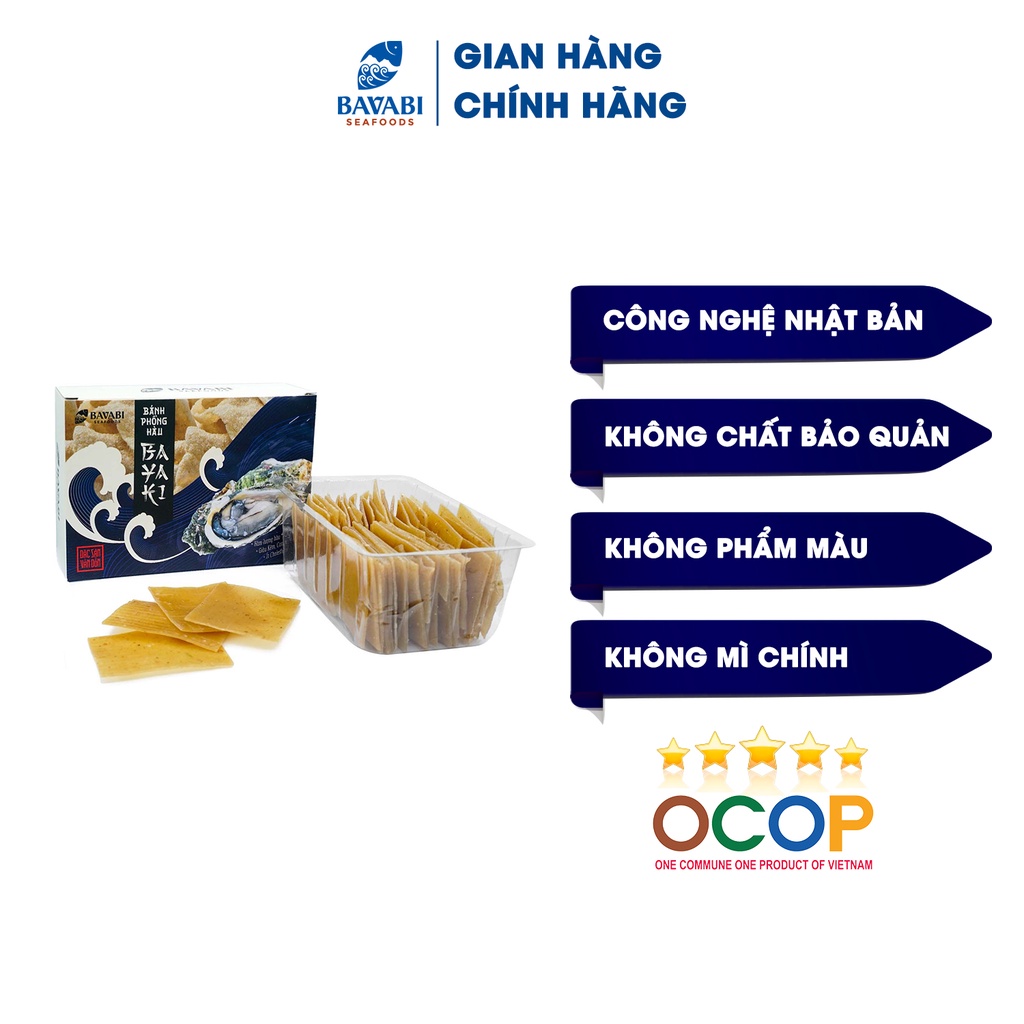 Bánh Phồng Hàu BAVABI 200g, Không Bột Ngọt, Không Phẩm Màu | Đặc Sản Quảng Ninh/đồ ăn vặt ngon bổ rẻ