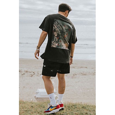 FEAR OF GOD ESSENTIALS Seventh Season Double Line Flower Tide Loose FOG High Street Short Sleeve T-shirt