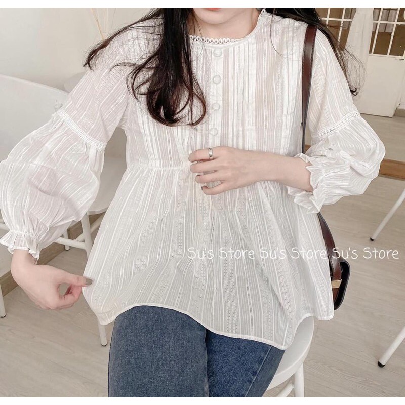ẢNH THẬT ÁO BBD BỌC CÚC TAY LỠ ( Bu.Store )