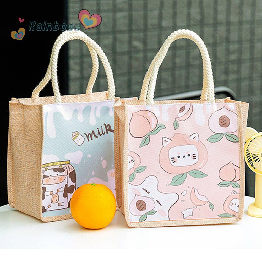 Túi Xách Vải Oxford In Họa Tiết Cầu Vồng Cá Tính