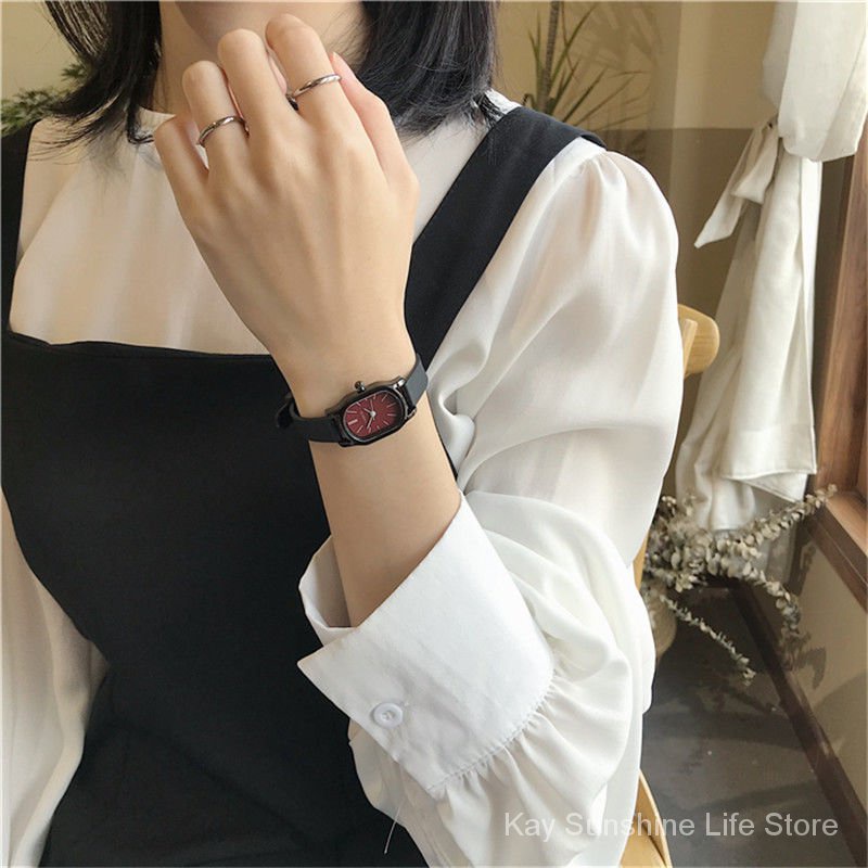 Retro Literary Watch Women's Simple Long Oval Small Square Watch Student Starry Sky Mori Style Fresh Women's Quartz Watch