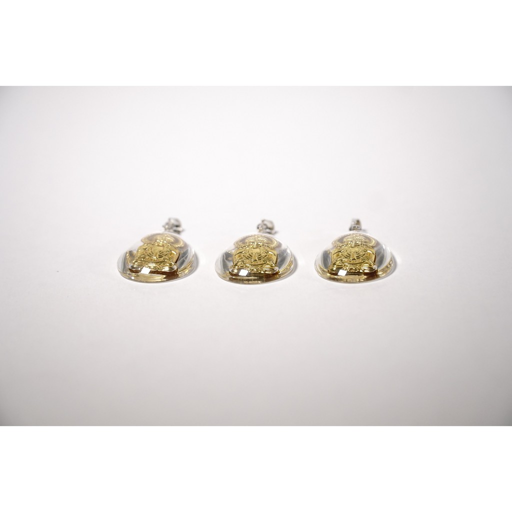 Mặt tượng dây chuyền Phật Quan Âm Bồ Tát pha lê giọt nước mạ vàng có móc inox sẵn đẹp bền | BigBuy360 - bigbuy360.vn