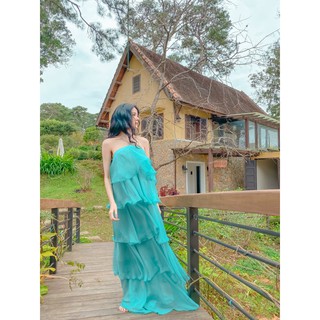 🌸 SIÊU HÓT 2021 🌸 MAXI 5 Tầng - Váy Voan - Đầm Cô Yếm Dây Xích Đi Biển Dự Tiệc Dáng Dài Hở Vai